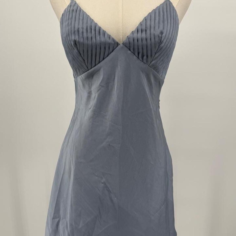 Princess Polly Blue Pleated Bust Mini Dress Open Back Size 6 US 10 AU